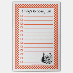 Retro Grocery Shopping List  (Customisable) Post-it Notes