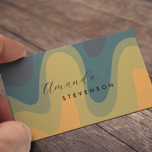 Retro Groove Liquid Abstract II Business Card