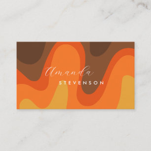 Retro Groove Liquid Abstract V Business Card