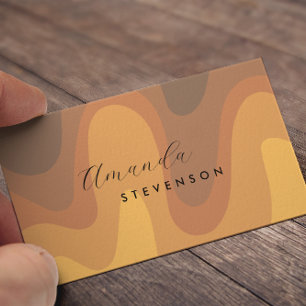 Retro Groove Liquid Abstract V Business Card