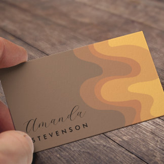 Retro Groove Liquid Abstract VI Business Card