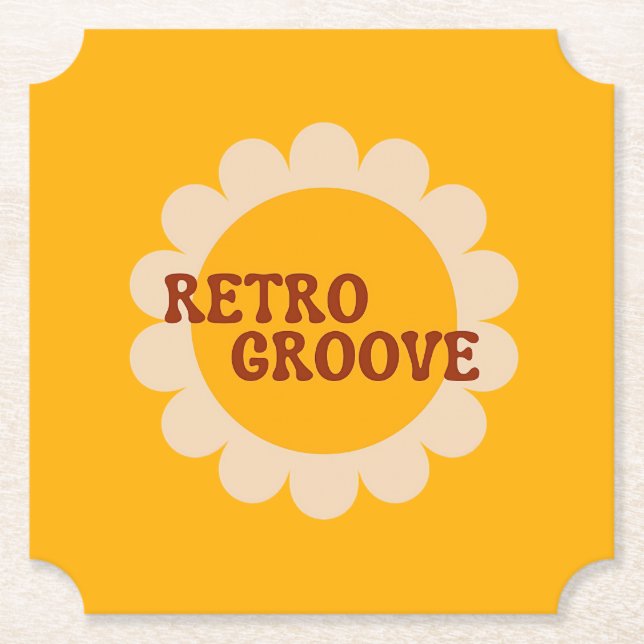 Retro Groove Paper Coaster (Front)