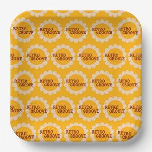 Retro Groove Paper Plates