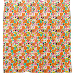 Retro Groove Shower Curtain