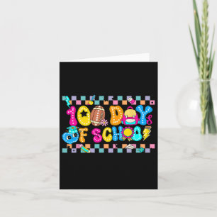 Retro Groovy 100 Days Happy 100th Day Of School Te Card