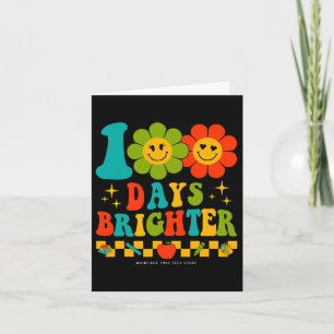 Retro Groovy 100 Days Of School Teachers 100 Days  Card
