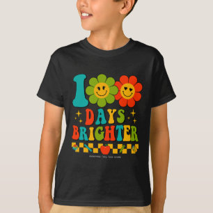 Retro Groovy 100 Days Of School Teachers 100 Days T-Shirt