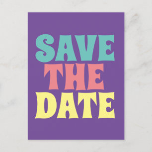 RETRO GROOVY 1960'S SAVE THE DATE Postcards