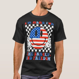 retro Groovy 4th Of July I'm Here For The Snacks A T-Shirt