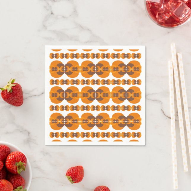 Retro Groovy 60's 70's Bubbles Pattern Napkin (Insitu)