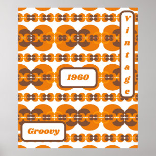 Retro Groovy 60's 70's Bubbles Pattern Poster