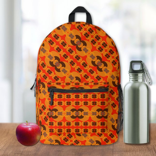 Retro Groovy 60's 70's Bubbles Pattern Printed Backpack (Creator Uploaded)