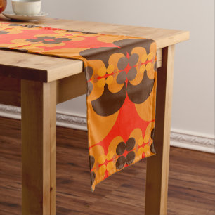 Retro Groovy 60's 70's Bubbles Pattern Short Table Runner