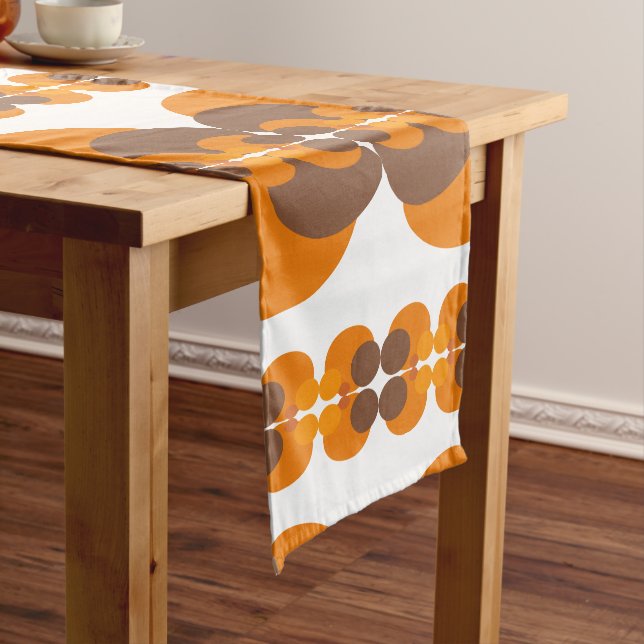 Retro Groovy 60's 70's Bubbles Pattern Short Table Runner (In Situ)