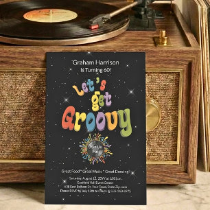 Retro Groovy 60th Birthday Invitation