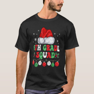 Retro Groovy 6th Grade Squad Christmas Teacher Li T-Shirt