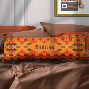 Retro Groovy 70's Bubbles Pattern Name Body Cushion