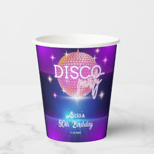 Retro Groovy 70s Disco Ball Birthday Party Paper Cups
