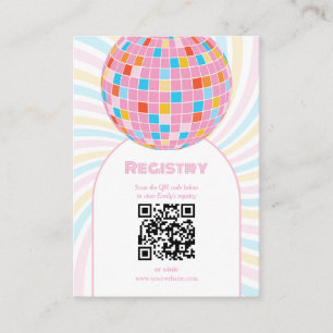 Retro Groovy 70s Disco Ball Bridal Shower Registry Enclosure Card