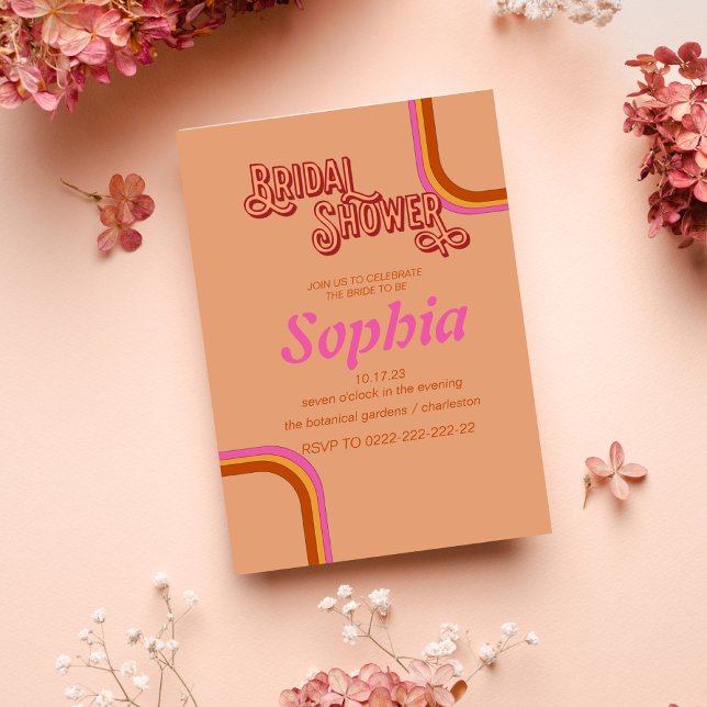 RETRO groovy 70S hippie BRIDAL SHOWER  Invitation (Creator Uploaded)