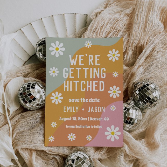 retro groovy 70's save the date invitation (Creator Uploaded)