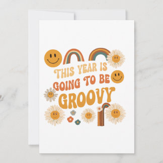 Retro Groovy 70s Vibe | This Year Is Going To Be Holiday Card