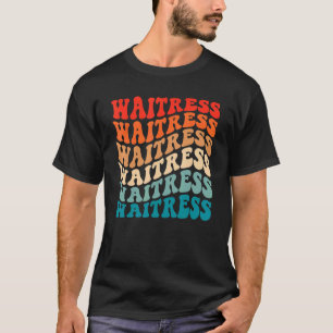 Retro Groovy 70s Waitress Vintage Boho Hippie Wav T-Shirt
