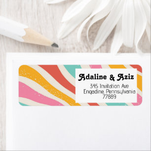 Retro Groovy 70s Wavy Colourful Wedding