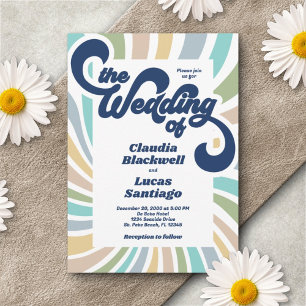 Retro Groovy 70s Wedding Invitation