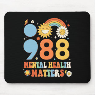 Retro Groovy 988 Mental Health Matters Suicide Pre Mouse Mat