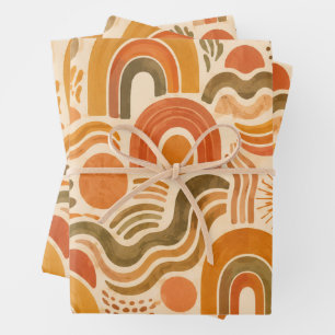 Retro Groovy Abstract Arches Wrapping Paper