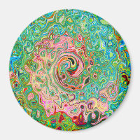 Retro Groovy Abstract Colorful Rainbow Swirl