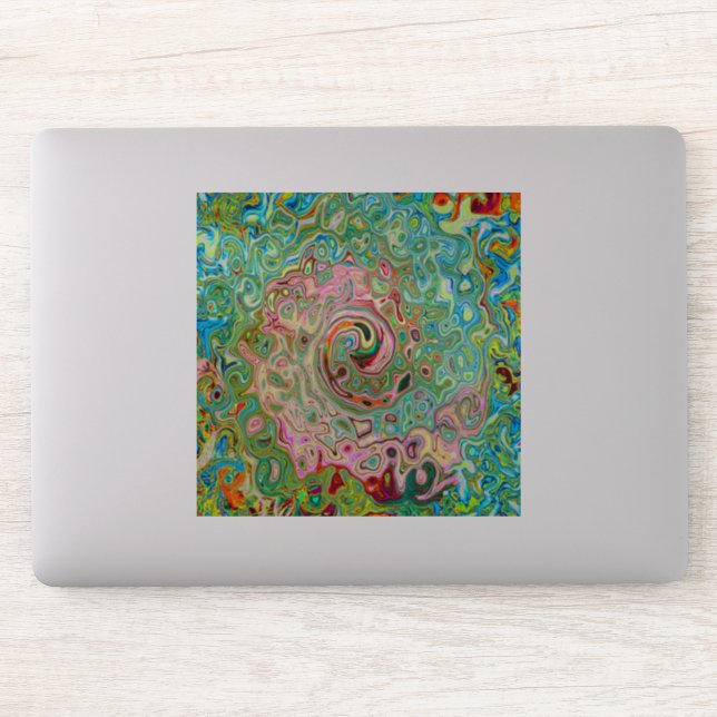 Retro Groovy Abstract Colourful Rainbow Swirl (Computer)