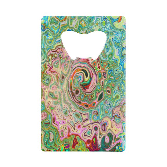 Retro Groovy Abstract Colourful Rainbow Swirl (Front)