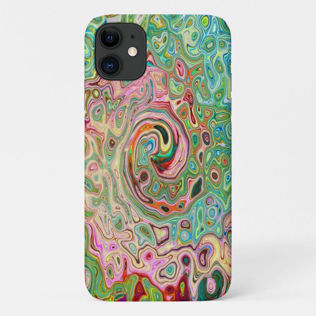 Retro Groovy Abstract Colourful Rainbow Swirl Case-Mate iPhone Case (Back)