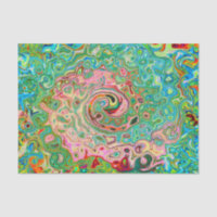 Retro Groovy Abstract Colourful Rainbow Swirl