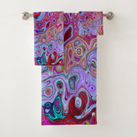 Retro Groovy Abstract Lavender and Magenta Swirl