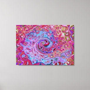 Retro Groovy Abstract Lavender and Magenta Swirl Canvas Print