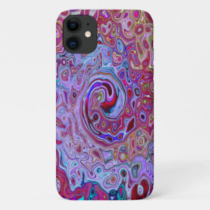 Retro Groovy Abstract Lavender and Magenta Swirl Case-Mate iPhone Case
