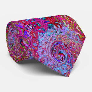 Retro Groovy Abstract Lavender and Magenta Swirl Tie