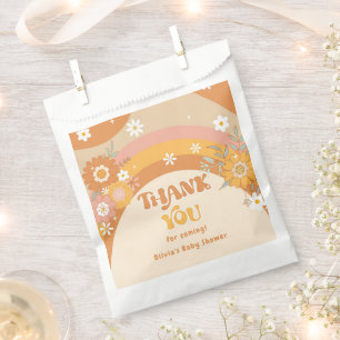 Retro groovy baby 70s floral thank you favour bags
