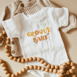 Retro groovy baby baby shower bodysuit