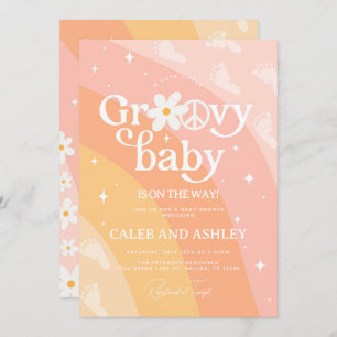 Retro Groovy Baby Shower Invitation