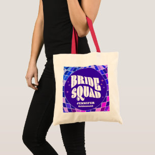 Retro Groovy Bachelorette Bride Squad Bridesmaid Tote Bag