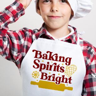 Retro Groovy Baking Spirits Bright Christmas Standard Apron