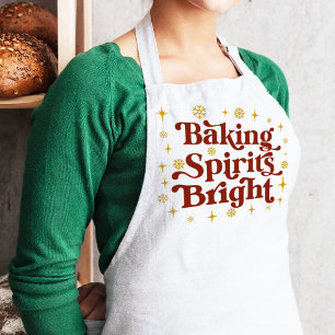 Retro Groovy Baking Spirits Bright Christmas  Standard Apron