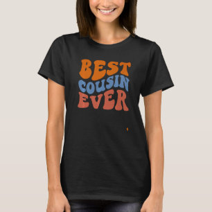 Retro Groovy Best Cousin Ever Wavy Hippie Boho 70s T-Shirt