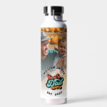 Retro Groovy Best Dad Ever Photo Name Year Water Bottle<br><div class="desc">Get this cool and colourful groovy retro style Water Bottle with the saying “Best Dad Ever” and personalised texts. Perfect as a gift to your dad,  daddy,  or papa this father’s day. (Photo courtesy of Derek Owens on Unsplash. Kindly replace it with your own.)</div>