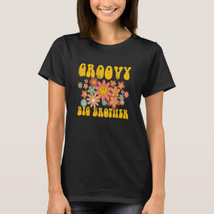 Retro Groovy Big Brother Matching Family 1st Birth T-Shirt