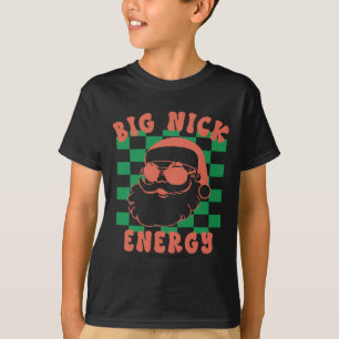 Retro Groovy Big Nick Santa Energy Christmas Xmas T-Shirt
